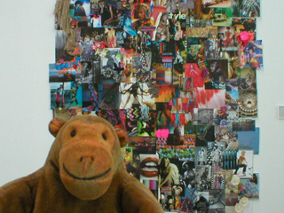 Mr Monkey looking at Matthew Williamson's mood board