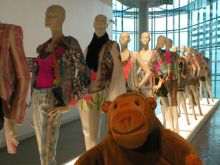 Mr Monkey looking at Matthew Williamson's 2008 spring/summer collection