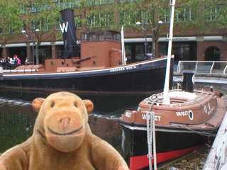 Mr Monkey looking at the Varlet and the Knocker White tugs