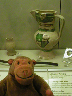 Mr Monkey looking at the Saintogne jug