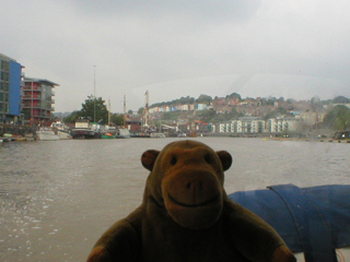 Mr Monkey looking back towards Hotwells from the ferry