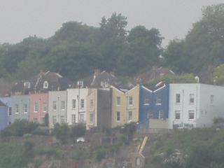 The colourful houses of Hotwells seen from a distance