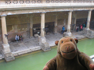 Mr Monkey looking down on the Great Bath