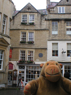 Mr Monkey looking at Sally Lunn's House