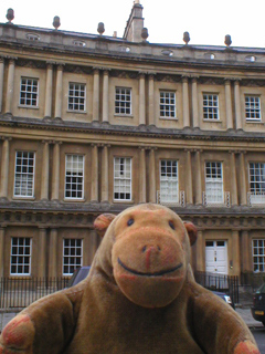 Mr Monkey looking at houses on The Circus