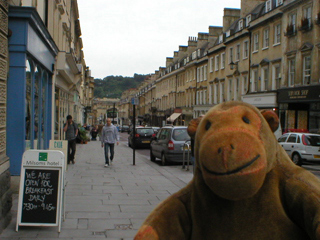 Mr Monkey at the top of Milsom Street