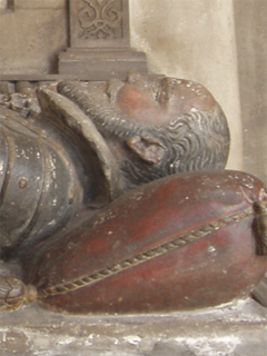 The head of Sir Henry Newton's effigy