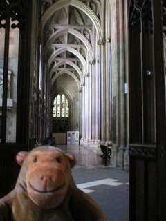 Mr Monkey looking down the south aisle