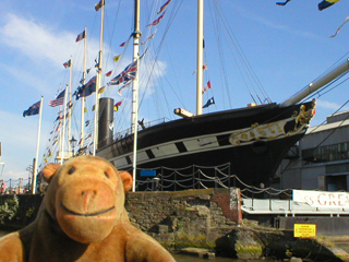 Mr Monkey looking at the S.S. Great Britain