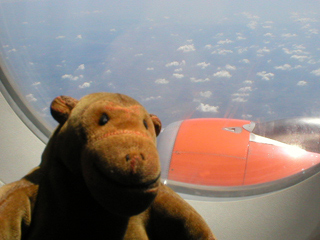 Mr Monkey looking at the Czech Republic from very high up