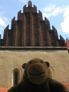 Mr Monkey looking at the Old-New Synagogue