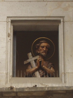 A saint with a cross