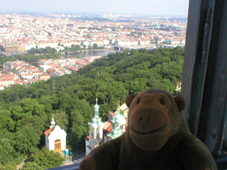 Mr Monkey looking down from the Observation Tower