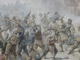 Prague students fighting the Swedish army in 1648