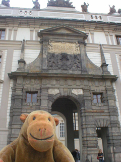Mr Monkey in front of the Matthias' Gate
