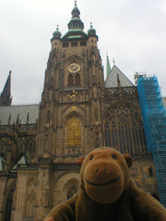 Mr Monkey looking at the South Tower