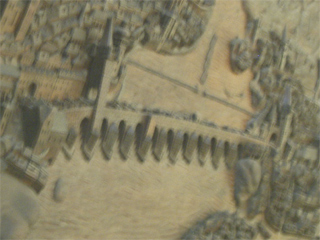 A carving of Charles Bridge in 1620