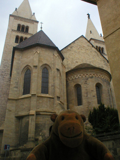 Mr Monkey looking at the back of the Basilica