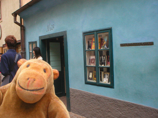 Mr Monkey outside number 22 Golden Lane