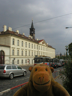 Mr Monkey looking at the former Institute for the Blind