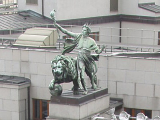 Genius with the Lion atop the National Bank