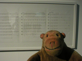 Mr Monkey reading the score of Repetition