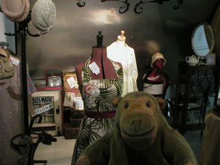 Mr Monkey looking at the Rags to Bitches display