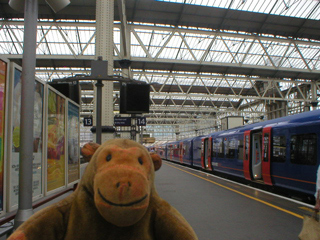Mr Monkey on platform 14 at Waterloo