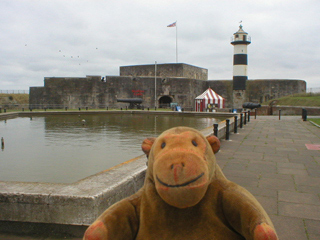 Mr Monkey looking at Southsea Castle