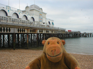 Mr Monkey looking at the South Parade Pier