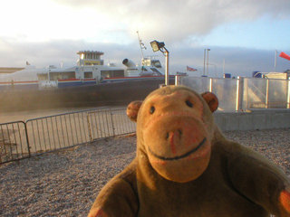 Mr Monkey watching a hovercraft deflating