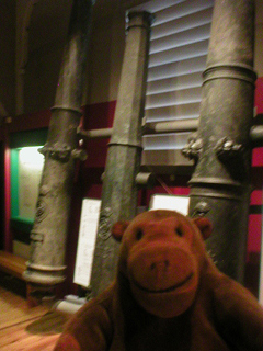 Mr Monkey looking at cannon from the Mary Rose