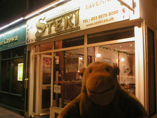 Mr Monkey outside Steki
