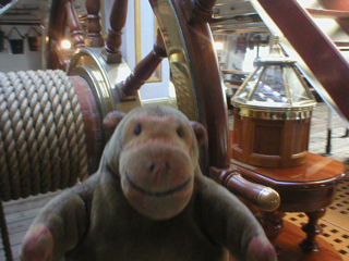 Mr Monkey looking at the action steering position
