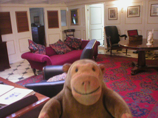 Mr Monkey looking around the Captain's cabin