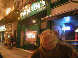 Mr Monkey outside Barnabys in Southsea