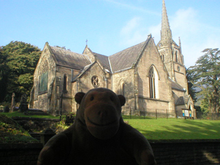 Mr Monkey looking at Holy Trinity Church