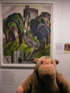 Mr Monkey looking at the artwork for Windsor Castle