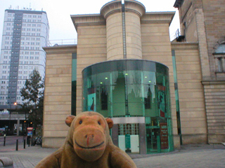 Mr Monkey outside the Laing Gallery