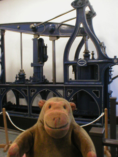 Mr Monkey looking at a grasshopper engine