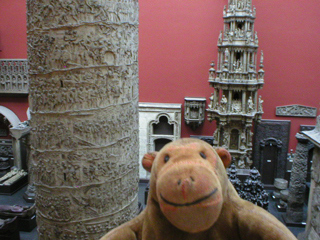 Mr Monkey looking at Trajan's Column in the Cast Court