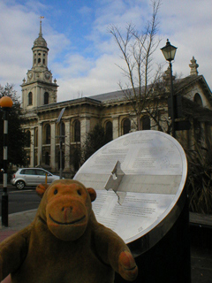 Mr Monkey looking at the Millennium sundial