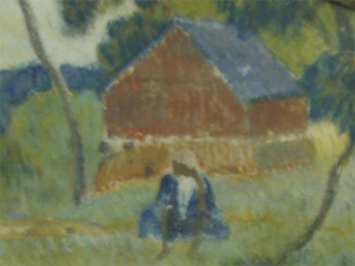 Detail of a Gauguin landscape