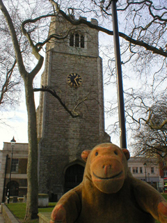 Mr Monkey looking at St. Augustine's Tower