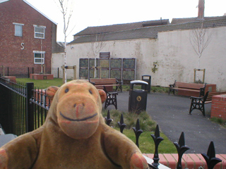 Mr Monkey looking at Pocket Park in Fleetwood