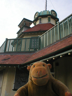 Mr Monkey looking at the building on the Mount