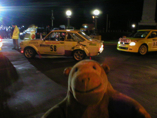 Mr Monkey watching car 58 queuing before its run