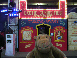 Mr Monkey looking at sideshow showfronts