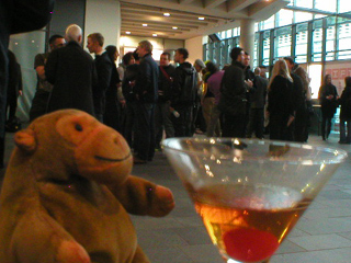 Mr Monkey with a Manhattan cocktail