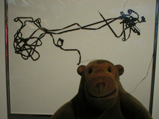 Mr Monkey looking at Breathless by Jennie C Jones